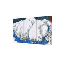 Kiso Road Snowstorm, Utagawa Hiroshige Stretched Canvas Print
