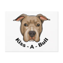 Kiss-A-Bull Pit bull Postcard