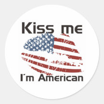 Kiss American Round Stickers