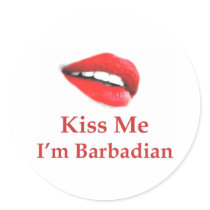 Kiss Barbadian Round Stickers