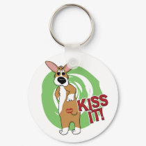 Kiss Butt Corgi Keychain by MenagerieMayhem Kiss Butt Corgi Keychain