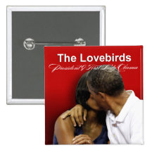 KISS CAM Lovebirds President & First Lady Obama Buttons