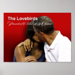 KISS CAM Lovebirds President & First Lady Obama Poster
