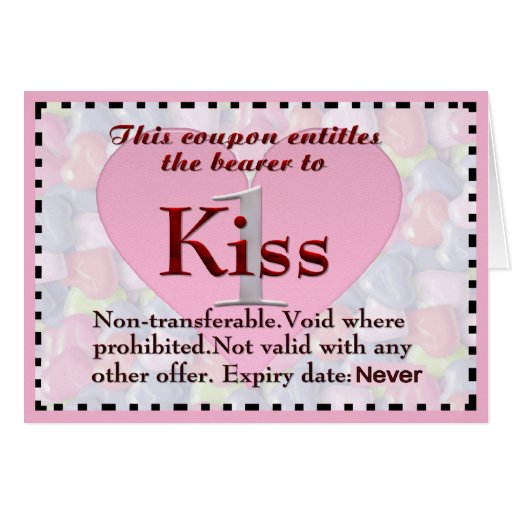 Kiss Coupon Card Zazzle