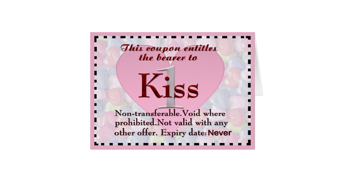 Kiss Coupon Card Zazzle