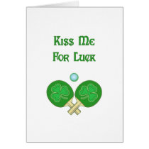 Kiss for Luck Ping Pong Greeting Cards