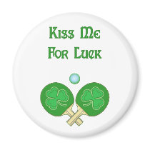 Kiss for Luck Ping Pong Fridge Magnet