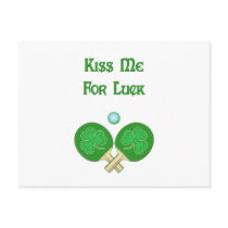 Kiss for Luck Ping Pong Postcard
