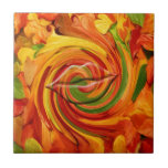 Kiss from fall, abstract tiles