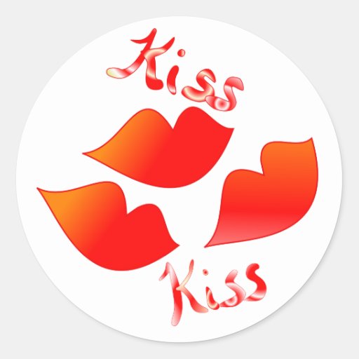 Kiss Kiss Classic Round Sticker Zazzle 0042