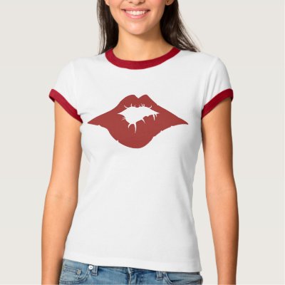 kiss lips t-shirts by ovidiutz