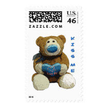 KISS ME BEAR postage by dgpaulart KISS ME BEAR postage