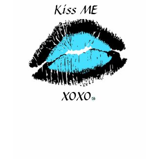 Kiss me-blue tank tops