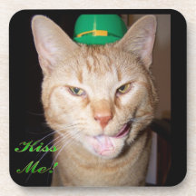 Kiss Me Cat Cork Coasters