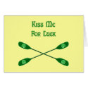 Kiss Me For Luck Kayak Greeting Cards