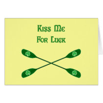 Kiss Me For Luck Kayak Greeting Cards