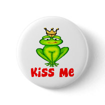 Kiss me frog buttons by BambiW Kiss me frog buttons