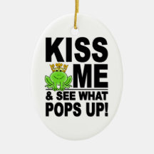 KISS ME Frog ornament, customizable