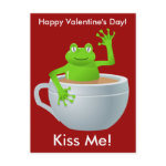 Kiss Me Frog Valentines Postcard postcard