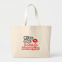 Kiss Me...I Am A Norwegian Canvas Bags