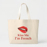 Kiss Me I Am French Canvas Bag