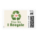 Kiss Me I Recycle Postage Stamps