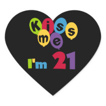 Kiss Me I'm 21 Birthday T-shirts and Gifts Sticker