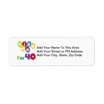 Kiss Me I'm 40 Birthday T-shirts and Gifts Return Address Label