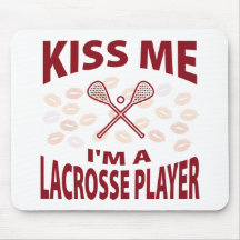Kiss Me I'm A Lacrosse Player Mouse Pads