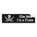 Kiss Me! I'm a Pirate bumper stickers