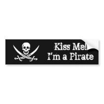 Kiss Me! I'm a Pirate bumper stickers