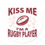 Kiss Me I'm A Rugby Player Sticker