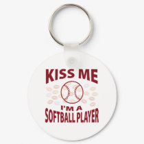 Kiss Me I'm A Softball Player keychains by 1000suns Kiss Me I'm A Softball Player keychains