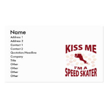 Kiss Me I'm A Speed Skater Business Card Templates
