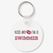 Kiss Me I'm a SWIMMER keychains