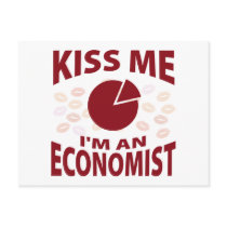 Kiss Me I'm An Economist Postcard