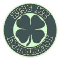 Kiss me Im Drunkish Round Sticker