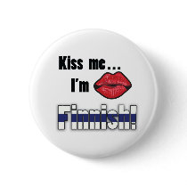 Kiss me I'm Finnish Pinback Button