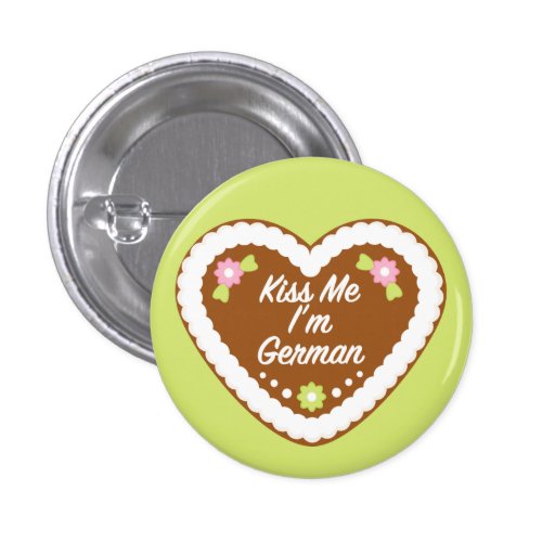 Kiss Me I'm German Gingerbread Heart Pin