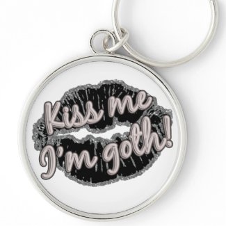 kiss me im goth glitter lips zazzle_keychain