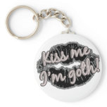 kiss me im goth glitter lips keychains