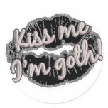 kiss me im goth glitter lips stickers
