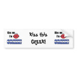 Kiss Me I'm Greek Bumper Sticker