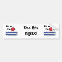 Kiss Me I'm Greek Bumper Sticker