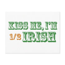 Kiss Me I'm Half Irish Postcards