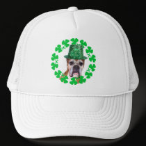 Kiss me I'm Irish Boxer dog baseball cap hats
