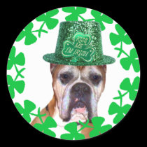 Kiss me I'm Irish Boxer Dog stickers