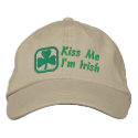 Kiss Me, I'm Irish embroidered hats