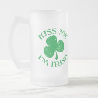 Kiss Me Im Irish Frosted Glass Stein $23.95 mug