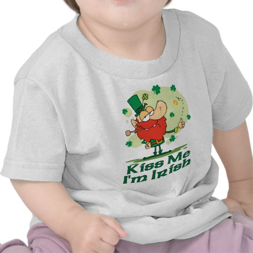 Kiss Me I'm Irish Funny Leprechaun T Shirt